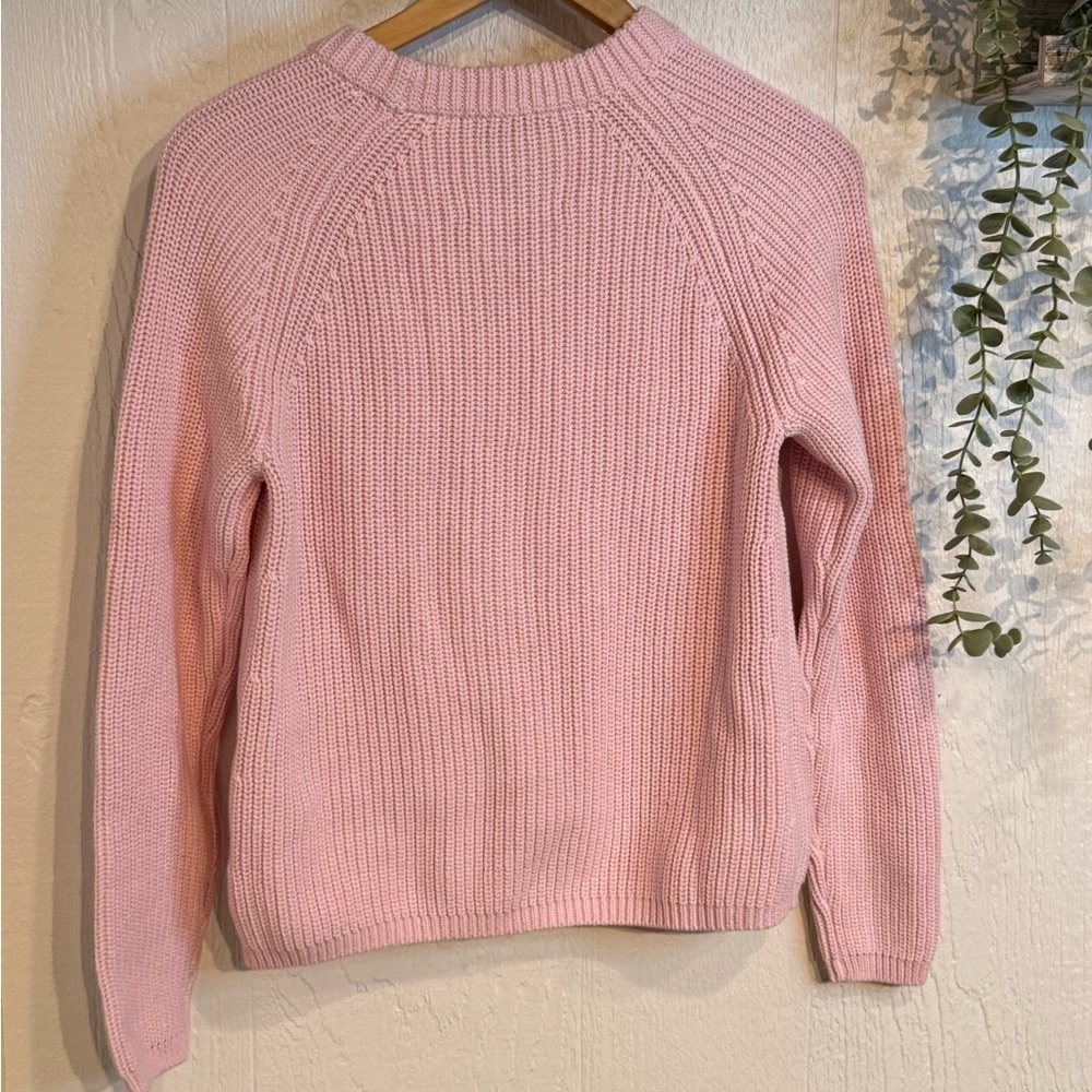 JANE crewneck shaker stitch cotton sweater NWOT pale lilac
